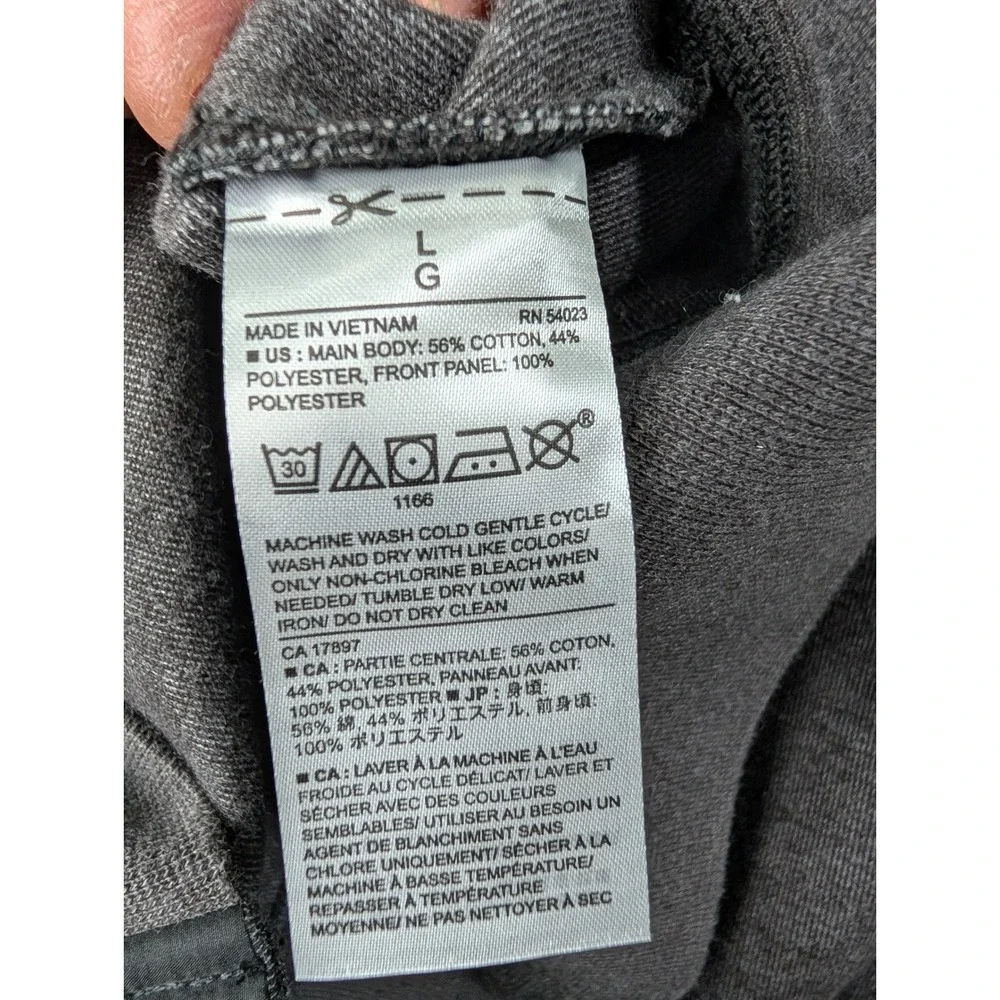 Banana Republic Mens Gray Mixed Media Puffer Vest Large Full Zip Mock Neck